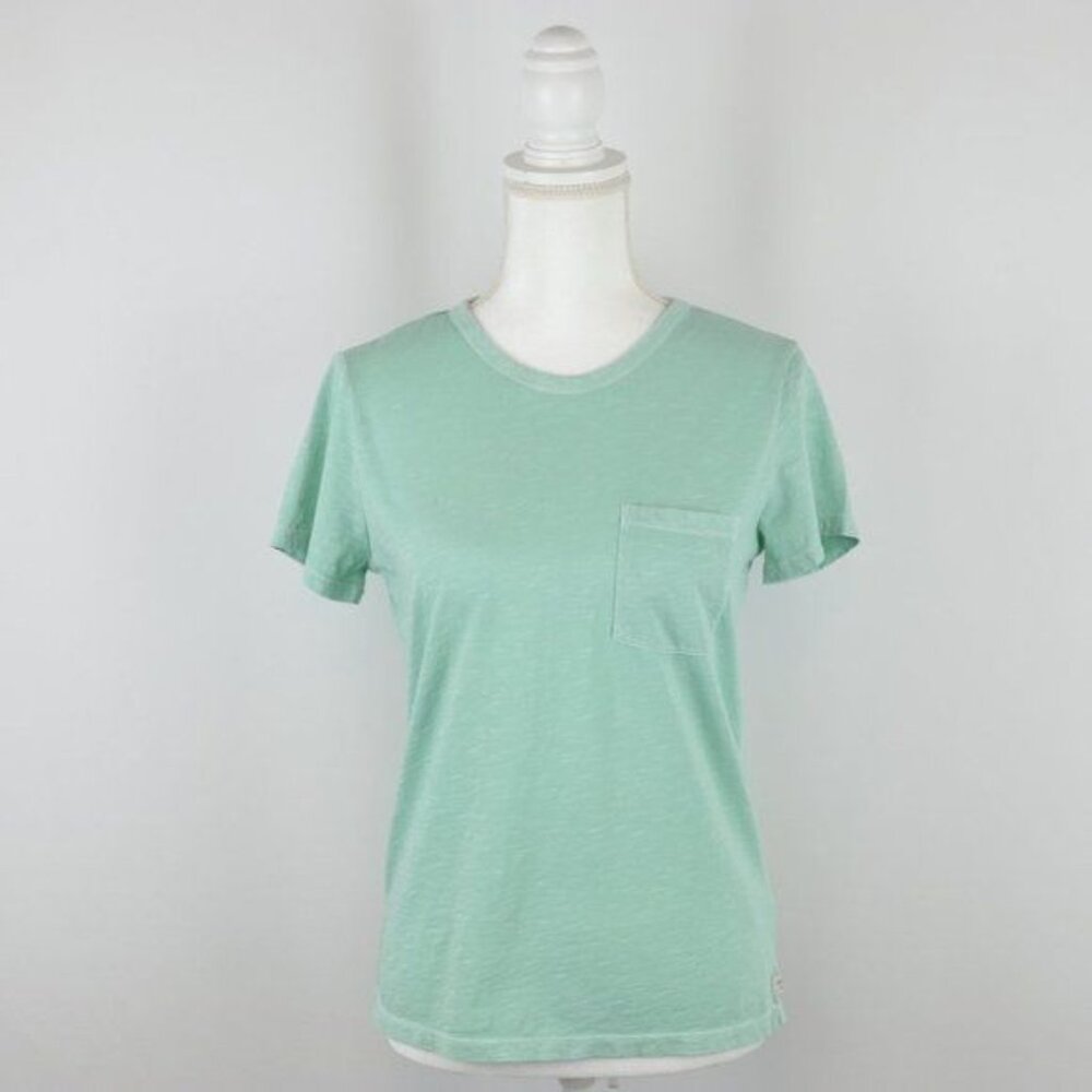 Toad&Co Primo Women's Small Green Cotton Crewneck Short Sleeve Pocket Tee